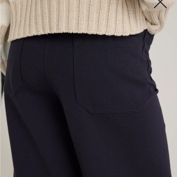 Quince NEW! Navy Wide-Leg Cropped Ultra stretch Women's Pants - Picture 5 of 8